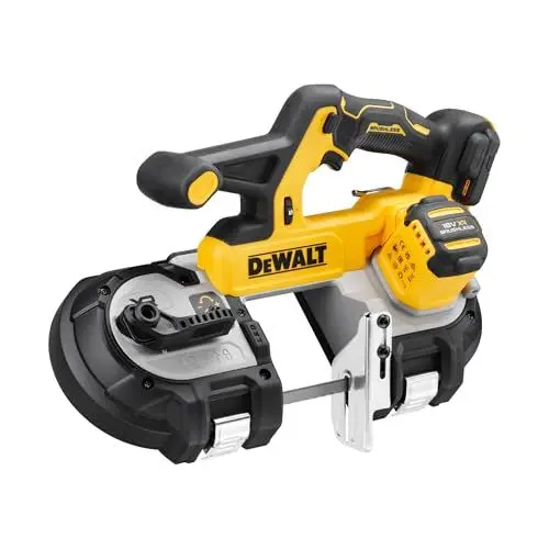 Produktbild: DEWALT 18V XR Akku-Bandsäge (bürstenloser Motor, 86mm Schnitttiefe, mit 5 Geschwindigkeitsstufen, werkzeugloser Sägeblatt-Wechsel, mit LED-Leuchte, Lieferung ohne Akku und Ladegerät) DCS378N