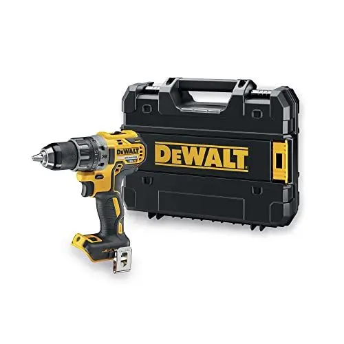 Produktbild: DEWALT18 Volt 2-Gang Akku-Bohrschrauber (bürstenloser Motor, Vollmetallgetriebe,15-stufiges Drehmomentmodul, 13 mm Schnellspann-Bohrfutter, LED-Leuchte, Lieferung ohne Akku & Ladegerät), DCD791NT-XJ