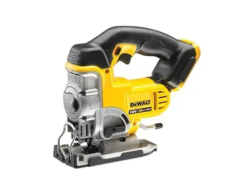Produktbild: Dewalt 18 Volt Akku-Stichsäge DCS331N (vibrationsarmer Hochleistungsmotor, elektronische Hubzahlregulierung, Hublänge: 26 mm, beidseitige Neigungseinstellung: 45°, Lieferung ohne Akku und Ladegrät)
