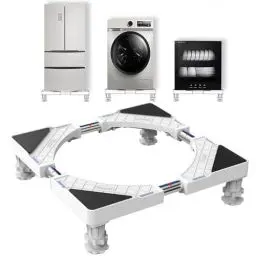 Produktbild: DEWEL Waschmaschinen Untergestell Bärenlast 300kg Verstellbare Waschmaschine Sockel für Kühlschrank Trockner Gefrierschrank Länge 43-67cm Höhe 10-13cm