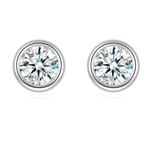 Produktbild: Deyanse Klein Ohrstecker Ohrringe, 925 Sterling Silber Ohrstecker für Damen Mädchen Kinder, Hypoallergen 5mm Rund Zirkonia Ohrstecker Ohrringe, Weißgold Schlafen Knorpel Ohrschmuck mit Geschenk Box