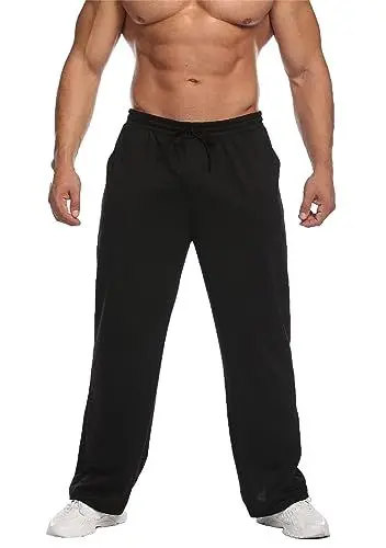 Produktbild: Deyeek Herren Jogginghose Baumwolle Sweathose Lang Atmungsaktiv Traninngshose Yogahose Klassische Trainingshose mit Taschen Schwarz XL