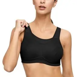 Produktbild: Deyllo Damen Sport BH Große Brüste starker Halt Sport-BHS Ohne Bügel für Fitness Joggen Lauf Yoga(Schwarze,42C / 95C)