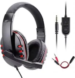 Produktbild: Dhaose Gaming Kopfhörer für PS-4 Xbox One, PS-4 Headset mit Mikrofon,3.5mm Surround Sound Over-Ear-Kopfhörer für PS-4 Xbox One PC Laptop Tablet Mobile Phones