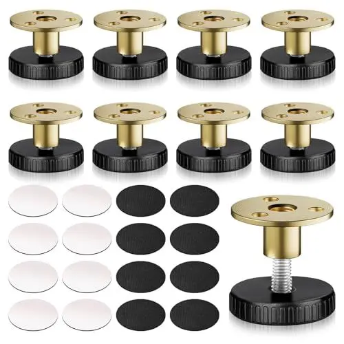 Produktbild: DHSWNNG 8 Stück Höhenverstellbare Füße, Verstellbare Möbelfüße 33-40mm Höhenverstellbar Stellfüße mit Dämpfungspads für Schrank Bettfuß Sofas Tische