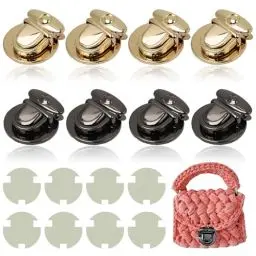 Produktbild: DHSWNNG 8 Stück Verschluss Schloss für Tasche, Groß Steckschloss für Taschen Taschenverschluss Metall Schloss Verschlüsse für Häkeltaschen Leder Tasche DIY Handwerk Geldbeutel Kupplung