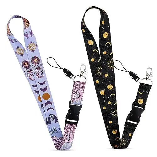 Produktbild: DHSWNNG Schlüsselband, Lanyard Umhängeband Schlüsselbund Personalisiert Schlüsselband Lang Schlüsselanhänger Band für Schlüssel ID Badge Card Holder Mobile Handys Telefon (2 Stück)