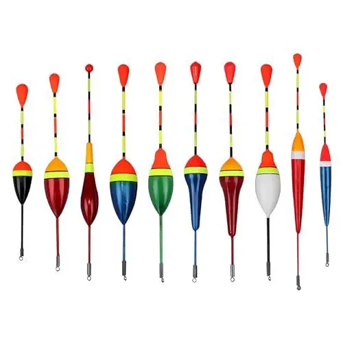 Produktbild: DHWEKU 10 Stück Schwimmer Angeln,Forellen Posen,Fischen Posen, Posen Angeln,Schwimmer Set Angeln,Posen Angeln Set, Angel-Posen, Angelposen,Für Unterschiedlich Große Fischarten(10Größe)