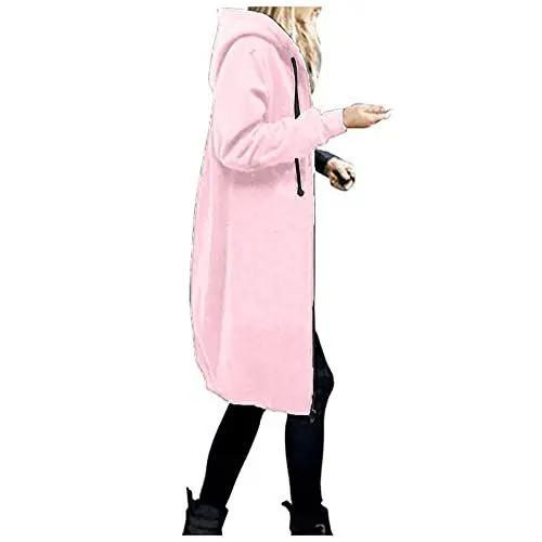 Produktbild: DHYUEN Pink Palm Puff Hoodie Einfarbige Übergangsjacke Softshelljacke Mädchen 164 Kapuzenjacke Übergangs Trachtenjacke Hoodies Kapuzenpullover Damen Hoodie Sportjacke Schwarzer Hoodie（Rosa，L）