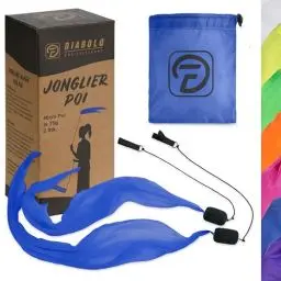 Produktbild: Diabolo Freizeitsport 40cm UV leucht Poi in Blau - Angel Wings Spinning Pois. Spiral Pois, Soft-Pois für Kinder - geeignet für Anfänger und Profis