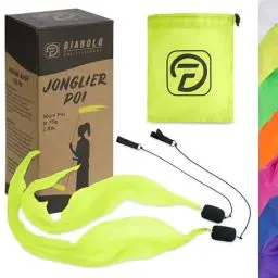Produktbild: Diabolo Freizeitsport 40cm UV leucht Poi in Gelb - Angel Wings Spinning Pois. Spiral Pois, Soft-Pois für Kinder - geeignet für Anfänger und Profis
