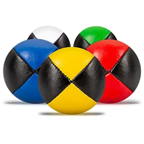 Produktbild: Diabolo Freizeitsport Jonglierbälle 5er Set, 62mm Jonglierball mit nachhaltiger Vogelhirse gefüllt, wasserabweisendes Kunstleder, für Kind & Anfänger