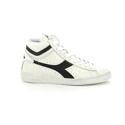 Produktbild: Diadora Unisex Game L High Waxed Hohe Sneaker, Weiß White Black, 45 EU