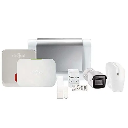 Produktbild: DIAG17CSF Alarmpaket für das vernetzte Haus mit GSM + DIAG24VCF Outdoor IP-Kamera - Tierfreundlich - Diagral Kit 5