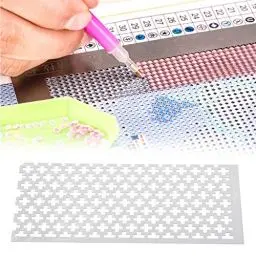 Produktbild: Diamant Malerei Masche Lineal, Diamond Painting Schablone Eckige Steine Edelstahl Diamantmalerei Fixwerkzeuge DIY Zeichnungs Werkzeug Zubehör