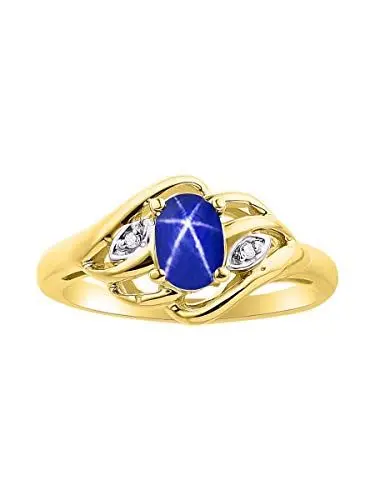 Produktbild: Diamant- und Edelstein- oder Halbedelstein-/Geburtsstein-Ring-Set aus Sterlingsilber, gelbvergoldetem Silber, 925er, 14-karätigem Gelbgold oder 14-karätigem Weißgold, 14 Karat Weißgold, 14 Karat