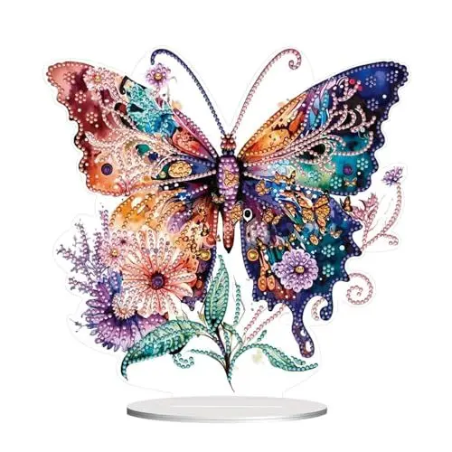 Produktbild: Diamant-Malerei zum Selbermachen, spezielles Diamant-Bastelwerk, Acryl, brillante Schreibtisch-Platzierung, Ornament für Familien-Ornamente, Schmetterling-Dekoration