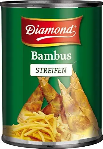 Produktbild: DIAMOND Bambusstreifen, eingelegtes Asia Gemüse im Glas, geeignet für Wok-Gerichte, low carb - 1 x 370 ml