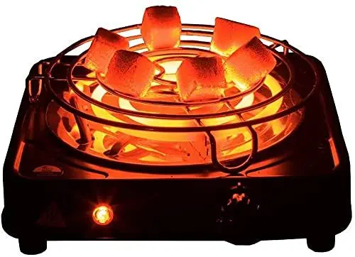 Produktbild: DIAMOND HOOKAH Premium Kohleanzünder elektrisch für Kohle und Einstellbare Temperaturkontrolle - 5 Stufen Hitze, Kohlen Ofen, Kohlenanzünder elektrisch - 1000 Watt