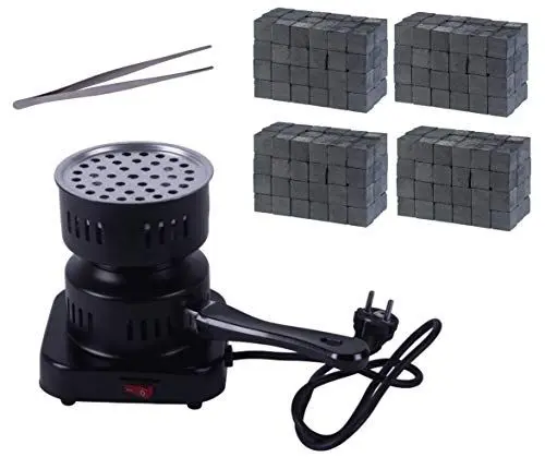 Produktbild: DIAMOND HOOKAH Premium Shisha Kohleanzünder elektrisch für Shisha Kohle + Zange + 4KG Kohle, Kohlenanzünder elektrisch - 450 Watt