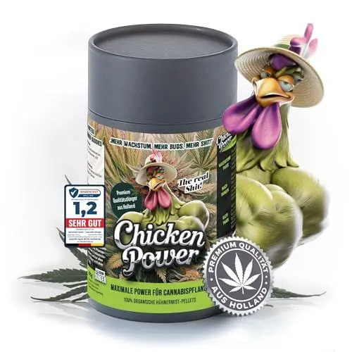 Produktbild: Diamond Buds® BIO All-in-One Cannabis Dünger Indoor & Outdoor – Organischer Grow & Bloom Langzeitdünger für 3–6 Cannabispflanzen, Wachstums- & Blütephase – 470g Hanfdünger mit Dosierbehälter