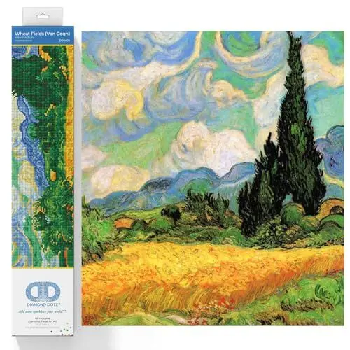 Produktbild: Diamond Dotz DD9-024 Weizenfeld (Van Gogh), ca. 51 x 39 cm groß, Diamond Painting, Malen mit Diamanten, funkelndes Bild zum Selbstgestalten, für Kinder und Erwachsene, bunt