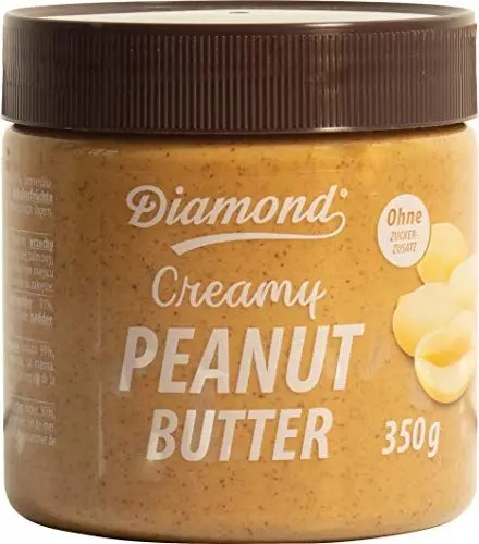 Produktbild: Diamond Erdnussbutter cremig – Ohne Zuckerzusatz, vegan – Ideal als Brotaufstrich, zum Backen und Marinieren (1 x 350 g)