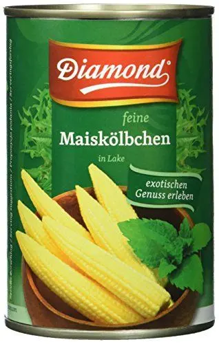 Produktbild: DIAMOND Maiskölbchen in Lake, kleine Maiskolben passend zu Currys und Wok Gerichten - 12 x 425 g