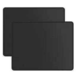 Produktbild: Diaryan - Amazon Marke 2 Stück Mauspad Klein mit Vernähte Kanten 24x20CM wasserdichte Maus Pads mit rutschfeste Gummiunterseite,Ultraglatte Mouse Pad für Laptop PC Büro Zuhause Arbeiten | Schwarz