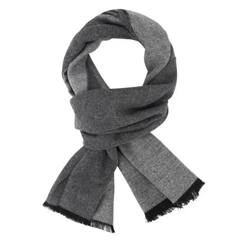 Produktbild: DiaryLook Herren Herbst Baumwolle kariert Schal- Winter Jungen Warm Lange Scarf mit Luxuriöse,Hellgrau