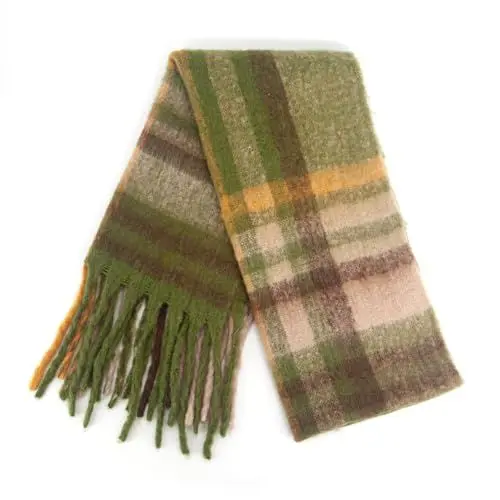 Produktbild: DiaryLook Karierter Warmer Deckenschal für den Winter, Lange Damen-Schals, kariert, weich, Wolle, Tartan-Schal für Frauen,Beige Plaid