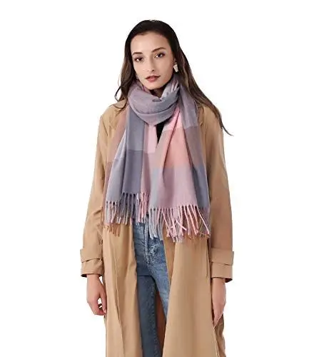 Produktbild: DiaryLook Karierter Warmer Deckenschal für den Winter, Lange Damen-Schals, kariert, weich, Wolle, Tartan-Schal für Frauen