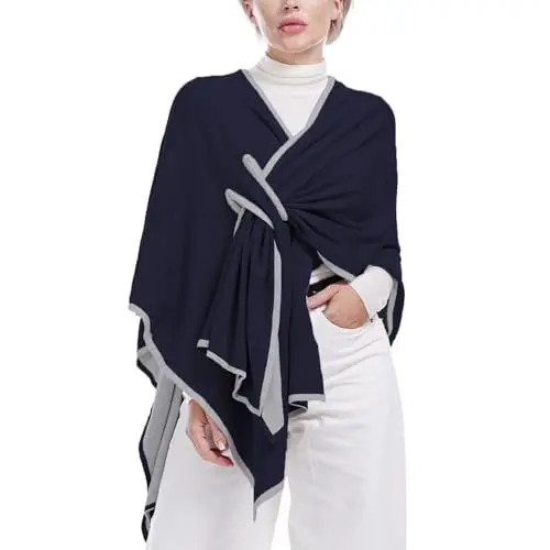 Produktbild: DiaryLook Kaschmir-Feeling gestrickter Poncho Damen Elegant,Leichter Wickel Schal Cardigan für,Herbst,Winter Geschenk für Frauen, Langer Cape Damen Poncho für Frauen