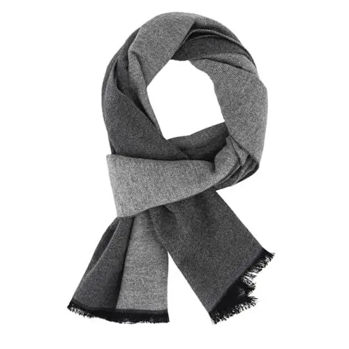 Produktbild: DiaryLook Herren Herbst Baumwolle kariert Schal-Winter Frühling Herbst Jungen Warm Lange Scarf mit Luxuriöse,Grau