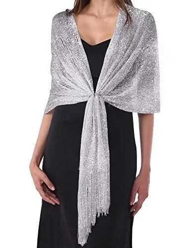 Produktbild: DiaryLook stola für abendkleid glitzer schal silber damen festlich 20er jahre silber kleid,Silber Grau