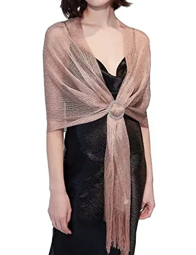 Produktbild: DiaryLook stola für abendkleid glitzer schal silber damen festlich 20er jahre silber kleid,Rose Gold