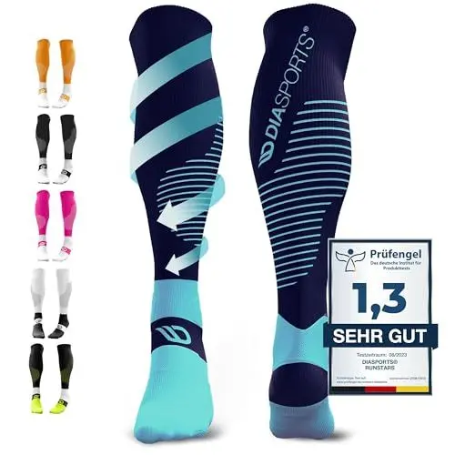 Produktbild: Diasports Kompressionsstrümpfe Herren & Damen - Neue Kompressionssocken mit 3D-Technologie - Stützstrümpfe fürs Laufen - Compression Socks