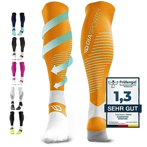 Produktbild: Diasports Kompressionsstrümpfe Herren & Damen - Neue Kompressionssocken mit 3D-Technologie - Stützstrümpfe fürs Laufen - Compression Socks