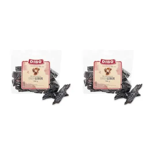 Produktbild: DIBO Rinderleber, 100g-Beutel, der kleine Naturkau-Snack oder Leckerli für Zwischendurch, Hundefutter, Qualitätskauartikel ohne Chemie von DIBO (Packung mit 2)