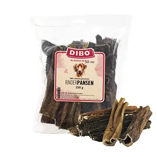 Produktbild: DIBO Rinderpansen, 250g-Beutel, der kleine Naturkau-Snack oder Leckerli für Zwischendurch, Hundefutter, Qualitätskauartikel ohne Chemie von DIBO