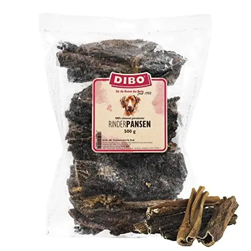 Produktbild: DIBO Rinderpansen, 500g, der kleine Naturkau-Snack oder Leckerli für Zwischendurch, Hundefutter, Qualitätskauartikel ohne Chemie