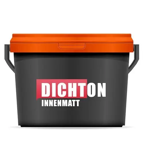 Produktbild: DICHTON Matte Innenwandfarbe 10l weiß - Wand- und Deckenfarbe, Innendispersion Wandfarbe ökologisch, waschbeständig, tropf- & spritzfrei, hohe Deckkraft, lösemittelfrei - InnenMatt D.70W