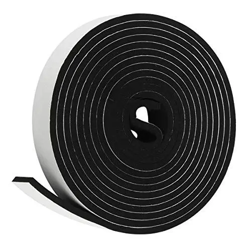 Produktbild: Dichtungsband für Türen Fenster Selbstklebend Schaumstoff Gummidichtung Klebeband 25mm(B) x 6mm(D) x 5M(L) für anti-Kollision Schalldämmung Winddicht Wasserdicht Staubdicht Schwarz
