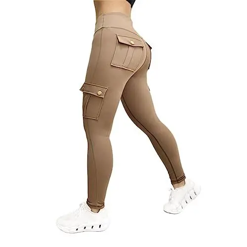 Produktbild: Generisch Leggings Damen High Waist Caprihose Blickdicht Yoga Leggins Sporthose Workout Gym Yogahose Push Up Seamless Booty Leggings Sporthose Yoga Fitness Outdoor Freizeit (B, M)