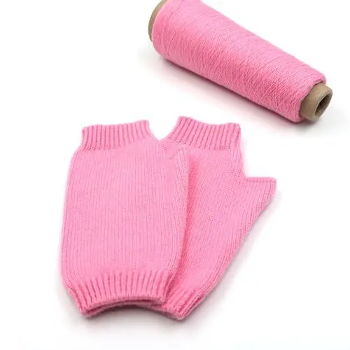 Produktbild: Mongolische, fingerlose Handschuhe, pure Kaschmirwolle, für Damen und Herren, dicke Fäustlinge orange Orange