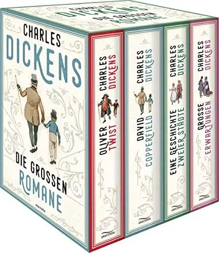 Produktbild: Dickens, Charles: Die großen Romane (4 Bände im Schuber: Oliver Twist·· David Copperfield·· Eine Geschichte zweier Städte·· Große Erwartungen)