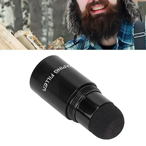 Produktbild: Dickes Bartpuder, Haarpuder Männer, Haaransatzpuder für Haare, Haaraufbaufasern, Bart Make up Puder Bart Haarausfall Schatten Make up Puder für Barthaare, Einfaches Styling(Schwarz)