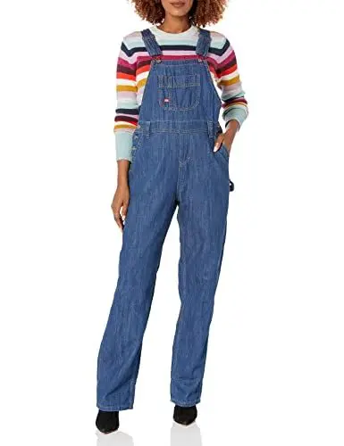 Produktbild: Dickies, Damen, Latzhose im legeren Stil mit geradem Bein, MEDIUM STONEWASH, M