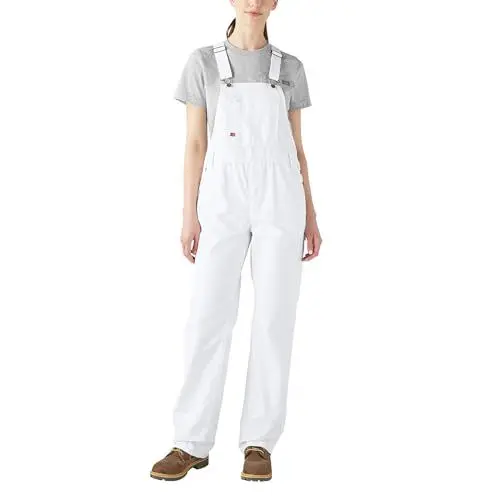 Produktbild: Dickies, Damen, Latzhose im legeren Stil mit geradem Bein, White, S