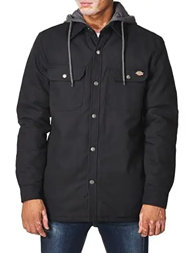 Produktbild: Dickies, Herren, Hemdjacke mit Fleecekapuze, legere Passform, Schwarz, L